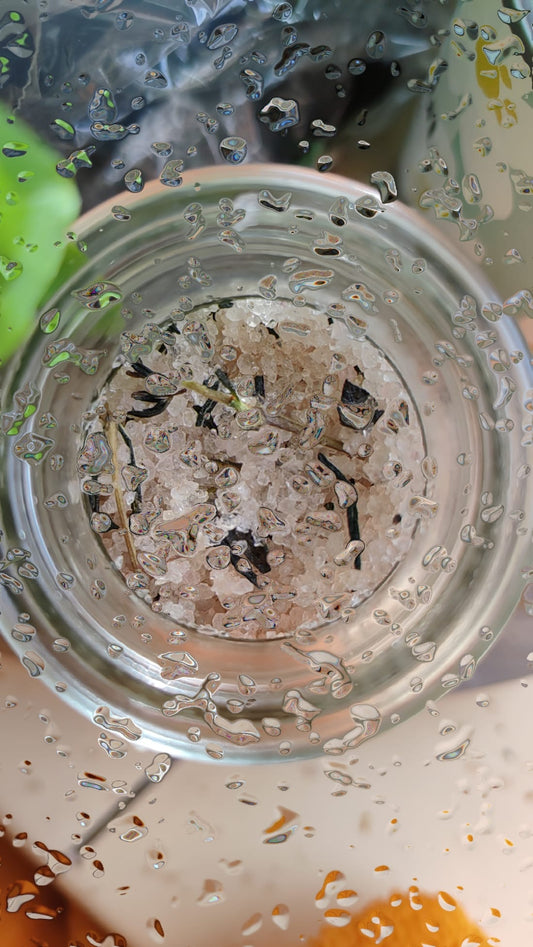 Mint and Fir scrub with crystalline salt