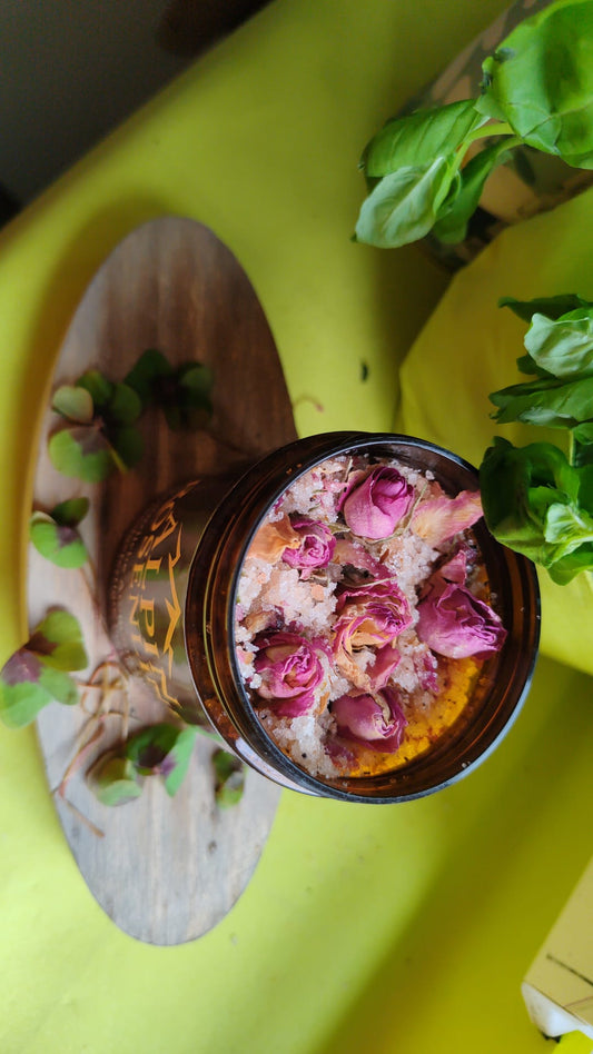 Rose bud scrub roses in natural rose essence