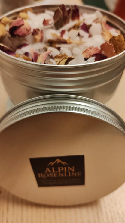 Badesalz mit Magnesium von Zechstein, Rosen und Mandel